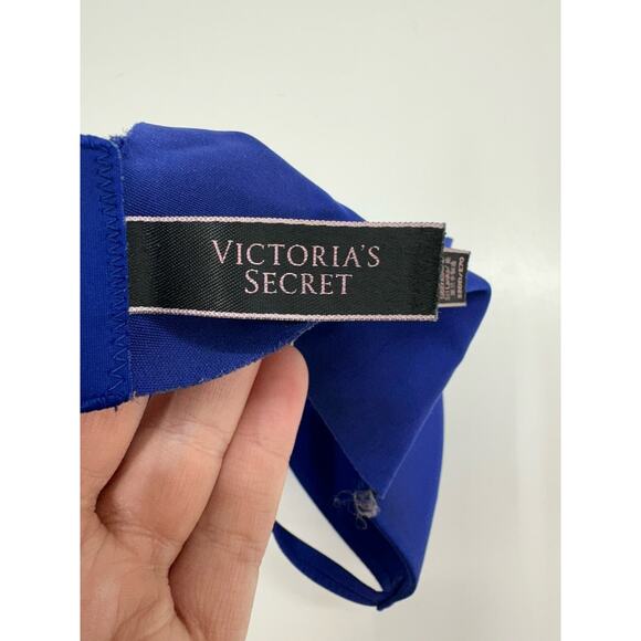 Victorias Secret Womens Bra Size 32DD Lined Demi Royal Blue Adjustable - Picture 5 of 15